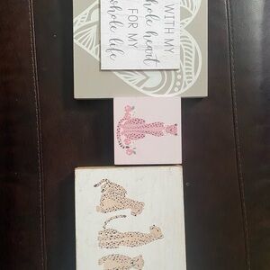 Hobby Lobby Leopard Trio Wall Art - Pink, White, and Tan